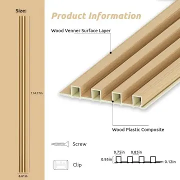 Natural Wood Look WPC Wall Panels Waterproof Moistureproof Wall Cladding