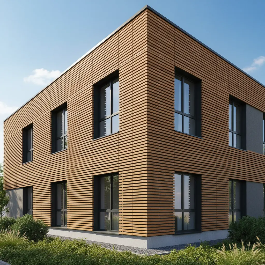 WPC Exterior Slat Wall Panel For Exterior Building Cladding