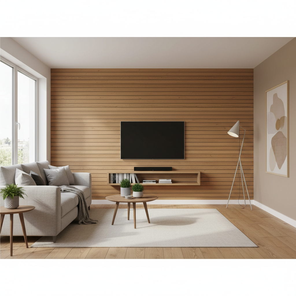 WPC Exterior Slat Wall Panel For Residential Interior Decoration